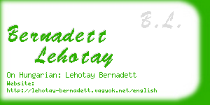 bernadett lehotay business card